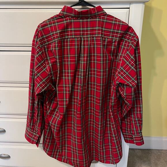 Club Room Men's Button Down Dress Shirt Size 16 1/2 Red & Green Plaid Holidays - Picture 2 of 6